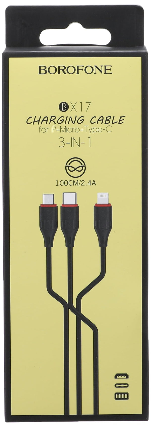 3 in 1 Charging Cable for iP+Micro+Type-C