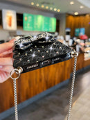 iPhone 13promax Rhinestone Bow Phone Case with Lanyard