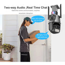 FULL Color 4K 8mp Three lens Dual Screen WIFI PTZ Auto Tracking outdoor Security IP 8X Zoom camera Surveillance CCTV iCSee