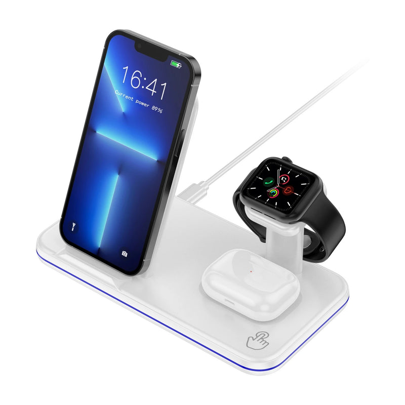QI new 15W three-in-one wireless charger is suitable for all-in-one Apple Watch headset