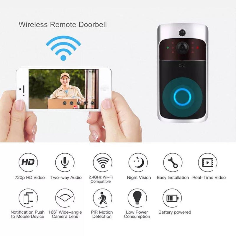 New Smart WiFi Video Doorbell With battery/ Chime