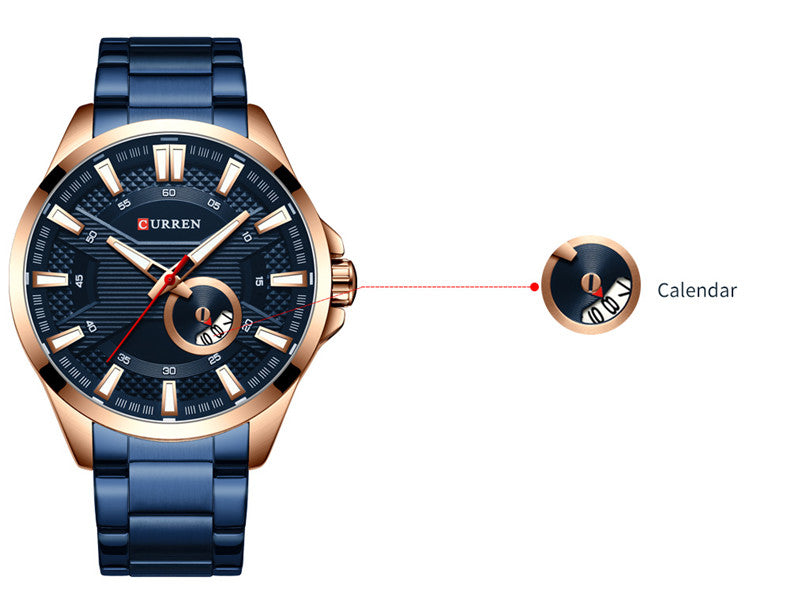 Watches Men's Top Brand CURREN Fashion Causal Quartz Wristwatch Stainless Steel