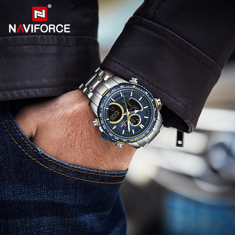 NAVIFORCE 9182 Watches Men Wrist Double Display Chronograph Watch