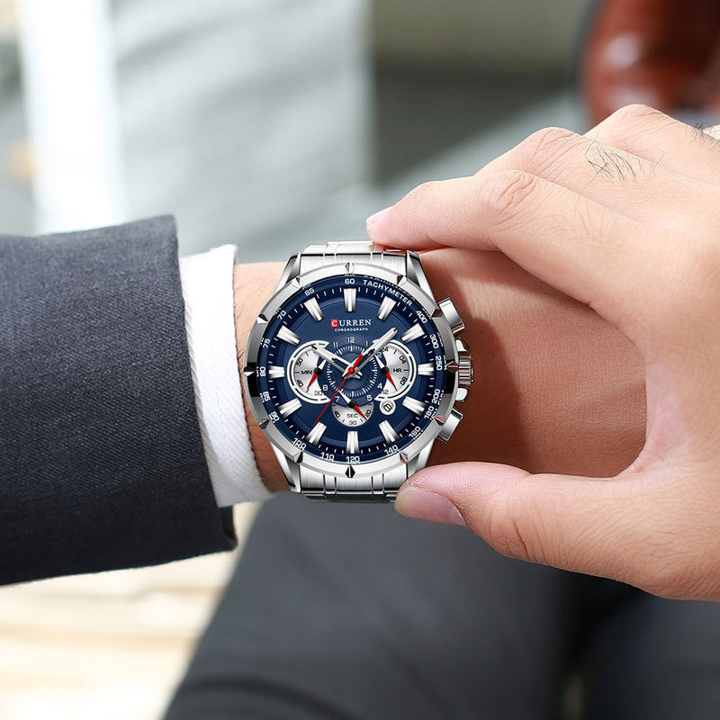 CURREN Causal Sport Chronograph Men's Watch Full Steel Male Clock Luxury Business Watches Men Wrist