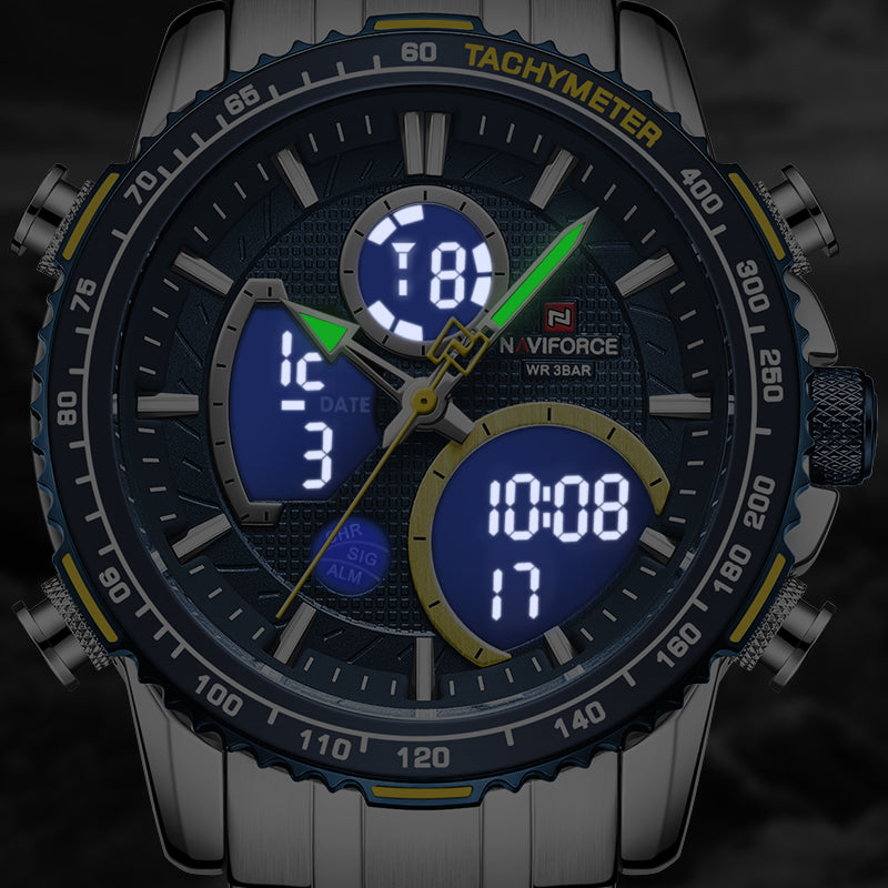 NAVIFORCE 9182 Watches Men Wrist Double Display Chronograph Watch