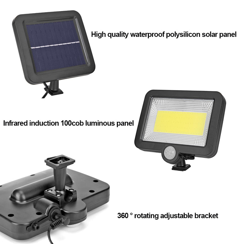Human Body Induction Outdoor Solar Panel 100 Led Light