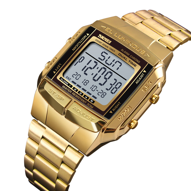 Men Sport Watch Chronograph Fashion Watch- Gold