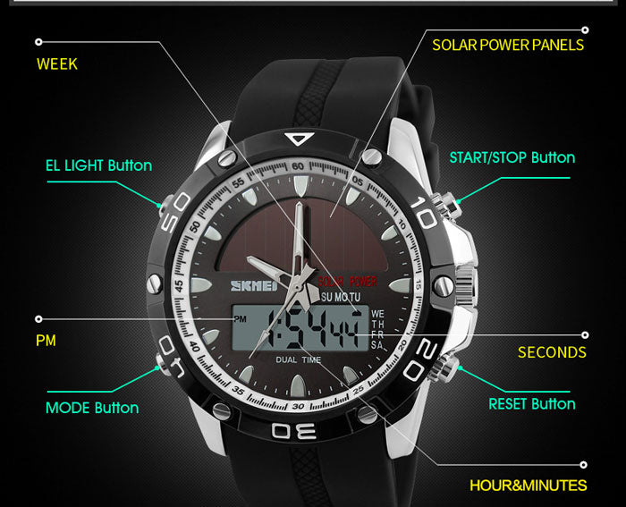 New Style Solar Power Digital Watch