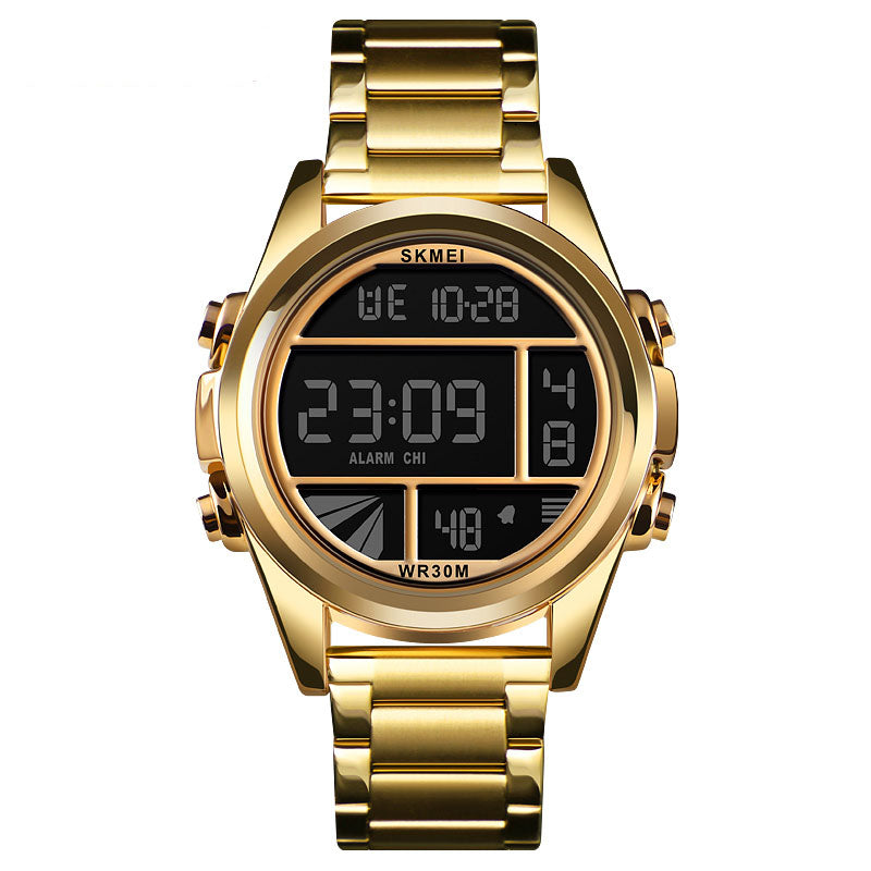 SKMEI Brand 1448 Luxury Fashion Men/Male Digital Wristwatch 30M Waterproof Stainless Steel band Sport