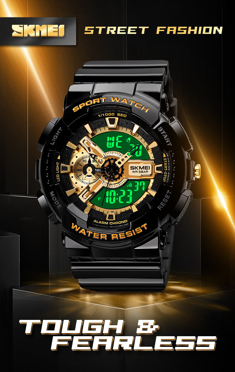SKMEI Youth Fashion Digital Watch Men Shockproof Waterproof Dual Wristwatches LED Chrono Alarm Clock Mens Watch