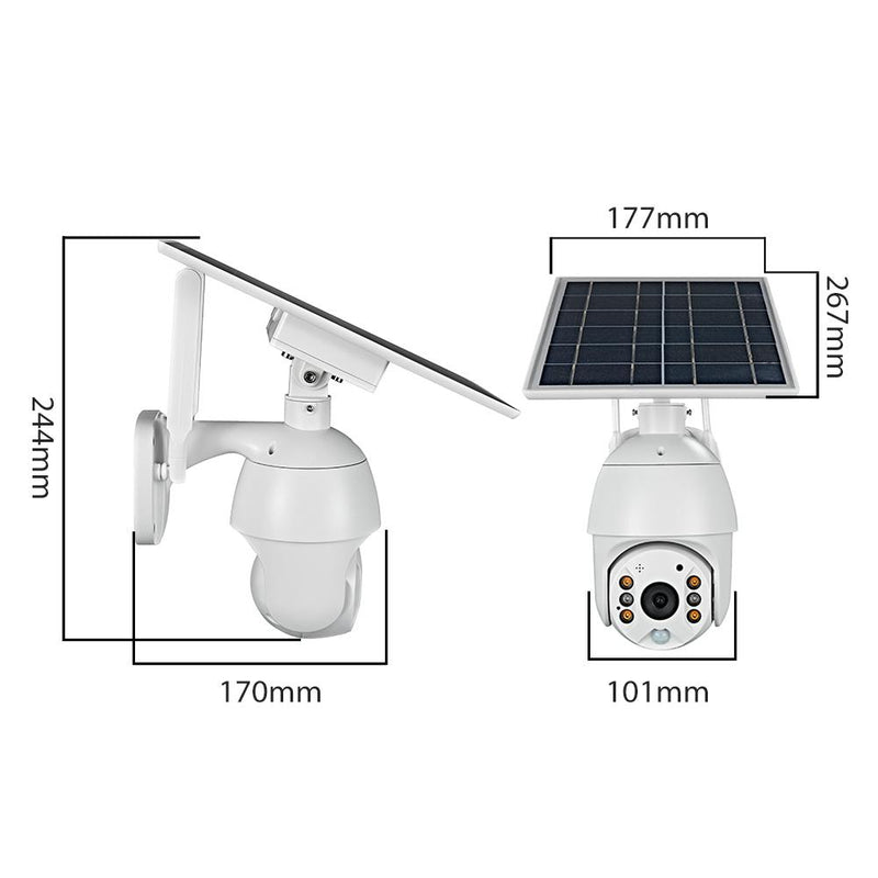 Waterproof Night Vision Intelligent Solar Energy Alert Surveillance PTZ 4G Camera System