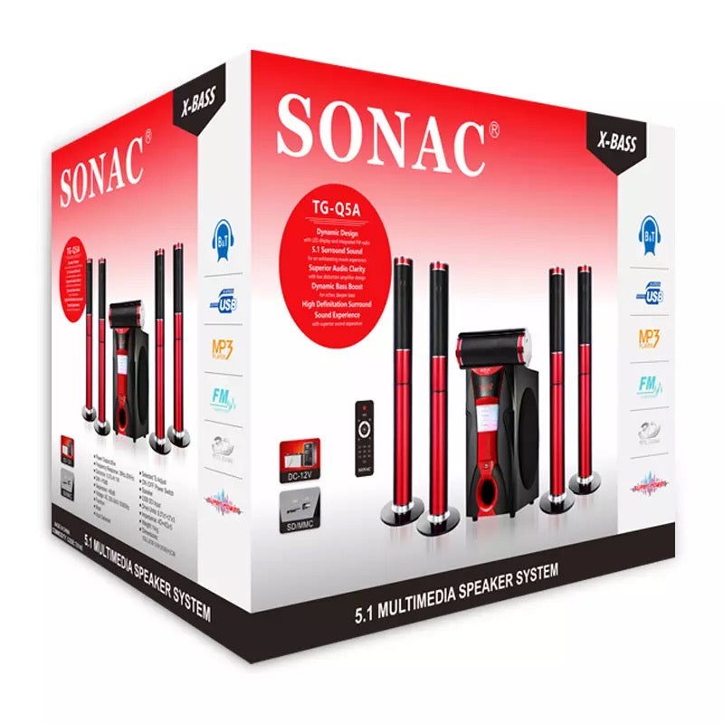 Sonac TG-Q5A Low Distortion Amplifier Dynamic Design Subwoofer 5.1