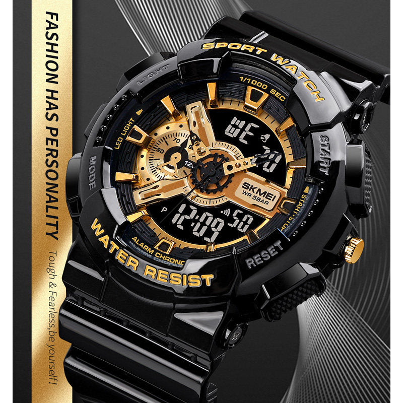 SKMEI Youth Fashion Digital Watch Men Shockproof Waterproof Dual Wristwatches LED Chrono Alarm Clock Mens Watch