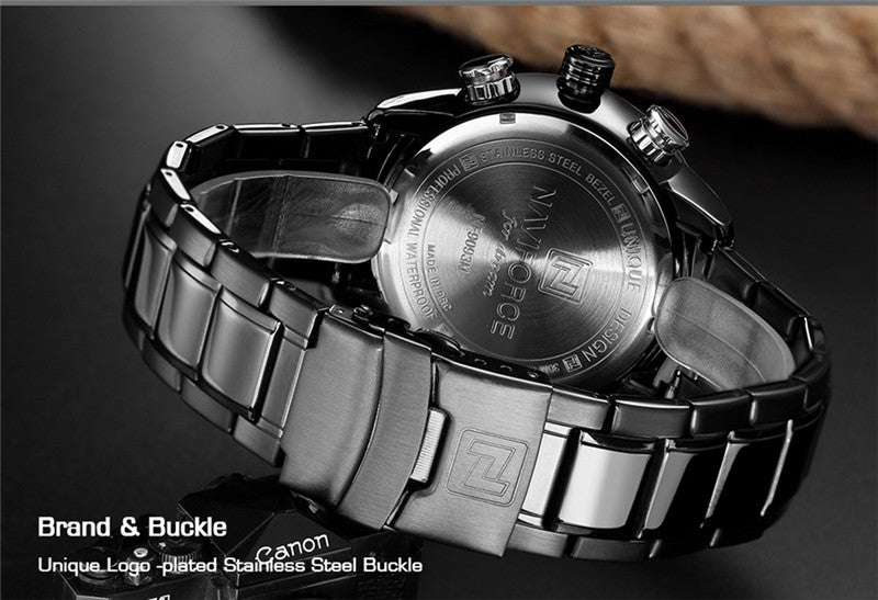 NAVIFORCE black fashion  Mens quartz watch best dual display Waterproof  sports wristwatch