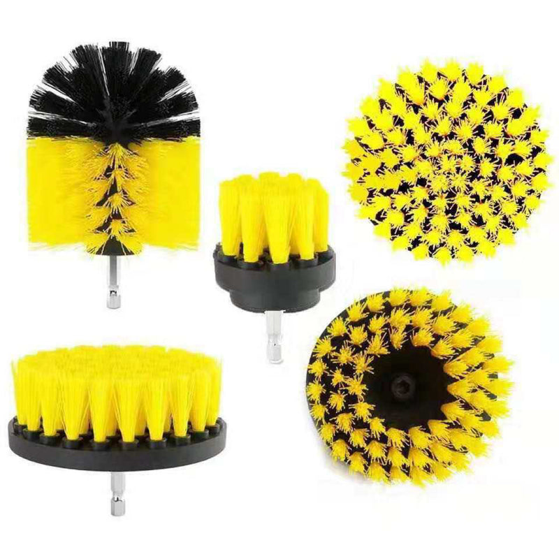 2/3.5/4/5'' Brush Attachment Set Power Scrubber Brush Bathroom Cleaning Kit with Extender Kitchen Cleaning Tools 5 Set( Drill not included)