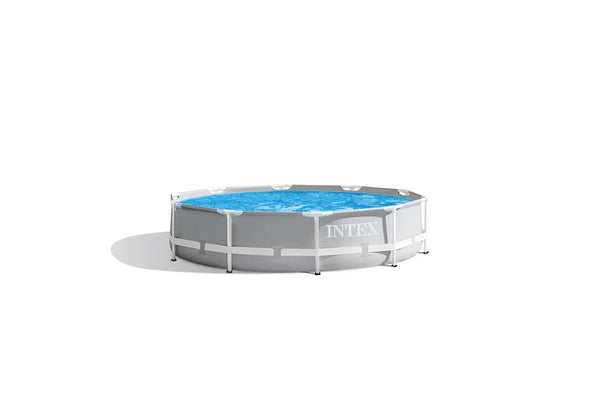 Intex 3.05mx76cm Prism Frame Premium Above Ground Swimming Pool Set Outdoor Grey