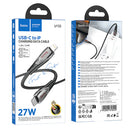 27W Nylon Braided Metallic USB Cable - Lightning to Type C (U133)