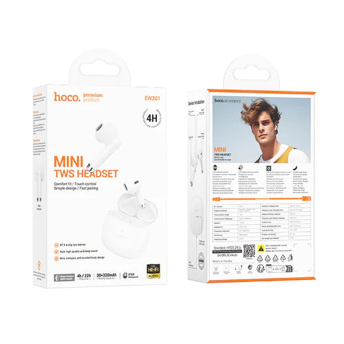 TWS Earbud with Deep Bass, IPX4, 4 Hours (EW201)