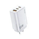 65W GaN Ultra Fast Charger w/ 2 USB-C & USB-A (AU7)