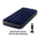 Intex Polyvinyl Chloride (PVC) Air Lock Single Inflatable Bed (Blue) With Air Pump