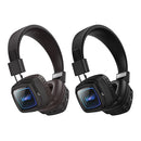 Leather Bluetooth Headset with Mirror LED Light, Gen 6.0 Bluetooth (W72)