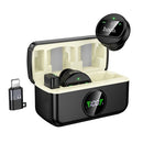Dual Wireless Digital Microphone w/ USB-C Connector + Lightning Adaptor, ENC Noise Cancellation, Magnetic Lapel (L22)