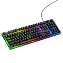 Wired Gaming Keyboard with RGB Rainbow Light, 6-Key Anti-Ghosting (GM701)