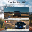 4K 9.66" Inch Rear View Mirror Camera Dash Cam Front and Rear Dual +GPS
