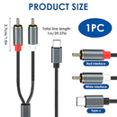 USB-C to 2 RCA Audio Cable
