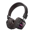 Leather Bluetooth Headset with Mirror LED Light, Gen 6.0 Bluetooth (W72)