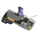 Ergonomic Wired Gaming Keyboard with RGB Rainbow Light, 6-Key Anti-Ghosting, Integrated Wrist Rest (GM702)
