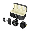 Dual Wireless Digital Microphone w/ USB-C Connector + Lightning Adaptor, ENC Noise Cancellation, Magnetic Lapel (L22)