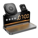 15W 4-in-1 Magnetic Wireless Fast Charger, with Alarm Clock, Ambient Lighting, Compact Foldable Design (DWQ03)