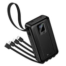 22.5W PD+QC Power Bank with 4 Built-in Cables, Digital Display, 2x LED Lights (20000mAh) (J173)