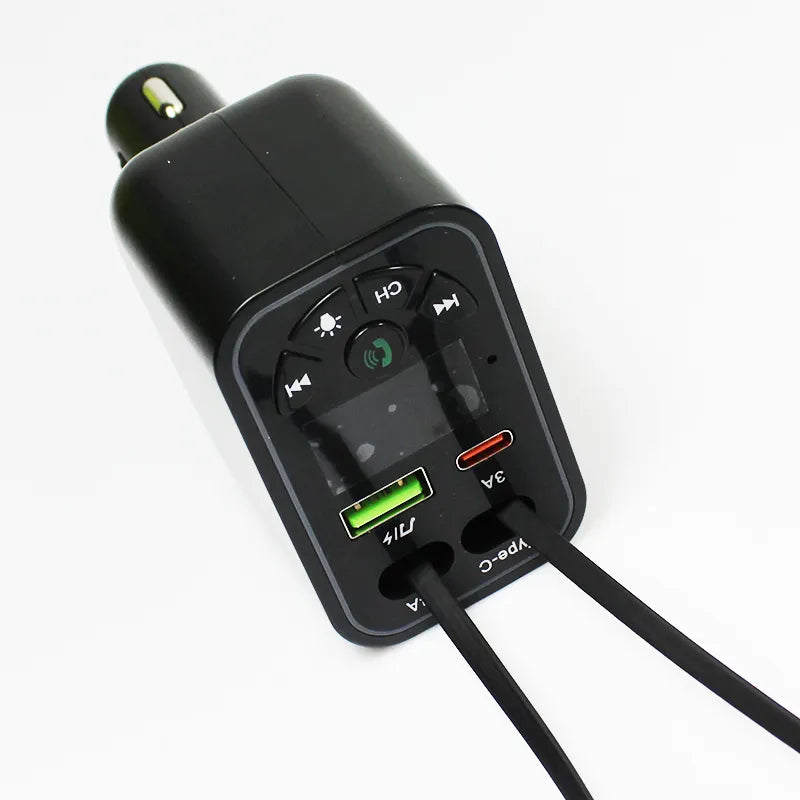 120W 4 IN 1 Retractable Car Charger FM Transmitter