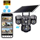 V380 Pro Triple Lens Solar 4G SIM Camera  6MP