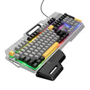 Ergonomic Wired Gaming Keyboard with RGB Rainbow Light, 6-Key Anti-Ghosting, Integrated Wrist Rest (GM702)