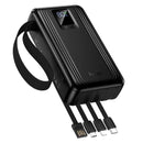 22.5W PD+QC Power Bank with 4 Built-in Cables, Digital Display, 2x LED Lights (20000mAh) (J173)