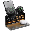 15W 4-in-1 Magnetic Wireless Fast Charger, with Alarm Clock, Ambient Lighting, Compact Foldable Design (DWQ03)