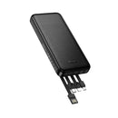 2A Power Bank with Charging Indicator, 2 Inputs, 5 Outputs, 4 Built-in Cables (10000mAh) (J163)