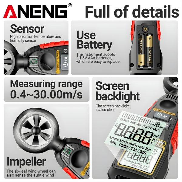 ANENG GN302 Handheld Anemometer