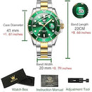 OLEVS Watches for Men  Big Face Waterproof Mens Wristwatch Analog Dress Two Tone Stainless Steel Man Watch Luminous Relojes De Hombre