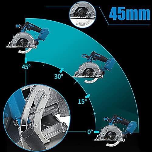 Cordless Electric Circular Wood Cutter 0° to 45° Adjustable Sawing Machine for 21V Battery