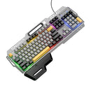 Ergonomic Wired Gaming Keyboard with RGB Rainbow Light, 6-Key Anti-Ghosting, Integrated Wrist Rest (GM702)