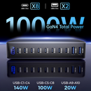 GAN 4 Pro 1000W GaN Charging Station | 10-Port Fast Charger (8 USB-C + 2 USB-A)