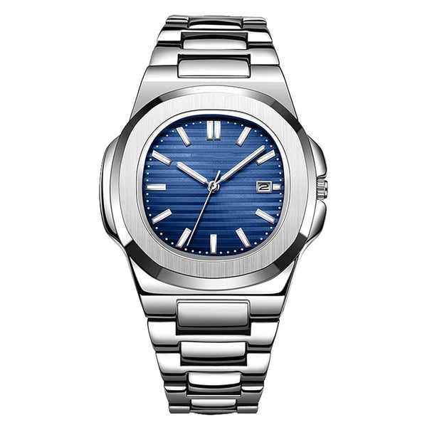 BINBOND Men's Watch Vintage Men's Wrist Watch Men's Calendar Luminous Waterproof Square Watch
