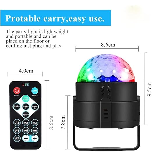 LED RGB Disco Ball Light Remote Control Atmosphere Light Dynamic LED Lights Single Disco Ball