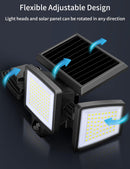 3 Head PIR Motion Sensor Solar Security Light