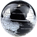 Floating Globe with LED Lights C Shape Magnetic Levitation Floating Globe World Map for Desk Decoration (Black-Silver)