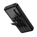 2A Power Bank with Charging Indicator, 2 Inputs, 5 Outputs, 4 Built-in Cables (10000mAh) (J163)